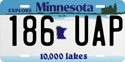 MN license plate 186UAP
