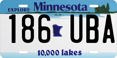 MN license plate 186UBA