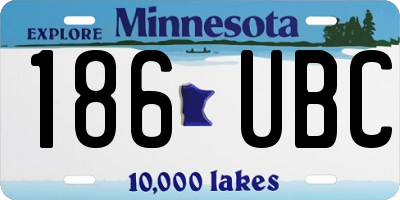 MN license plate 186UBC