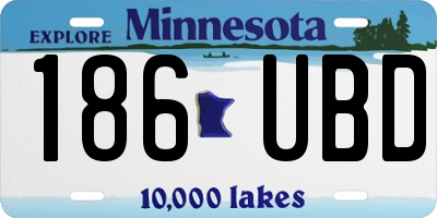 MN license plate 186UBD