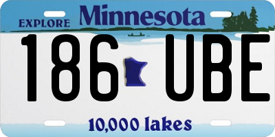 MN license plate 186UBE
