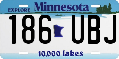 MN license plate 186UBJ