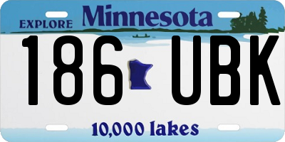 MN license plate 186UBK