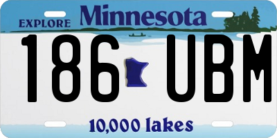 MN license plate 186UBM