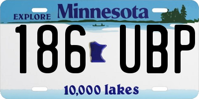 MN license plate 186UBP