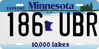 MN license plate 186UBR