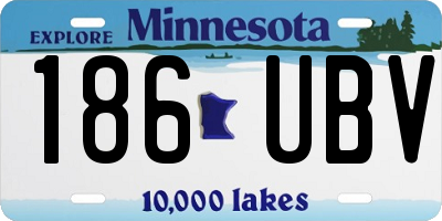MN license plate 186UBV