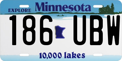 MN license plate 186UBW
