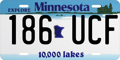 MN license plate 186UCF