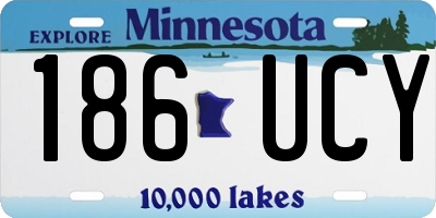 MN license plate 186UCY