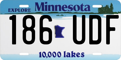 MN license plate 186UDF