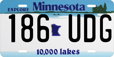 MN license plate 186UDG