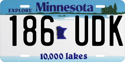 MN license plate 186UDK