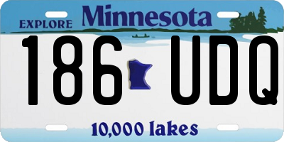 MN license plate 186UDQ