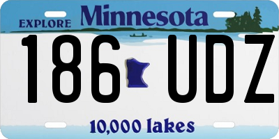 MN license plate 186UDZ