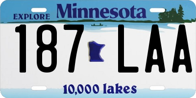 MN license plate 187LAA