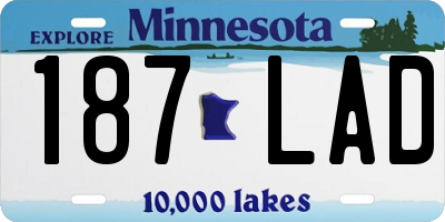 MN license plate 187LAD