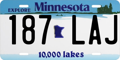 MN license plate 187LAJ