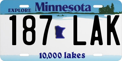 MN license plate 187LAK