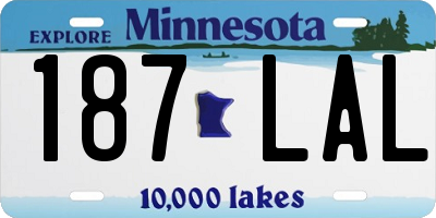 MN license plate 187LAL