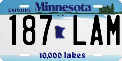 MN license plate 187LAM