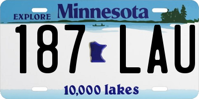 MN license plate 187LAU