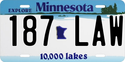 MN license plate 187LAW