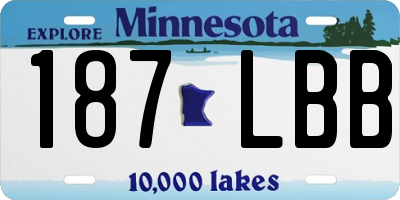 MN license plate 187LBB