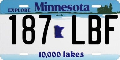 MN license plate 187LBF