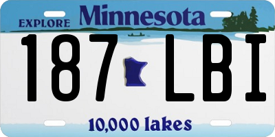 MN license plate 187LBI