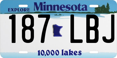 MN license plate 187LBJ
