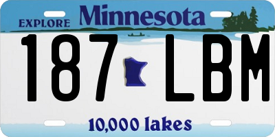 MN license plate 187LBM