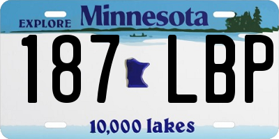 MN license plate 187LBP