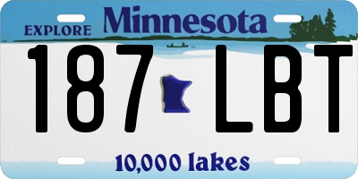 MN license plate 187LBT