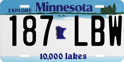 MN license plate 187LBW