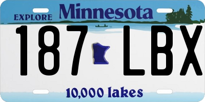 MN license plate 187LBX