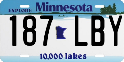 MN license plate 187LBY