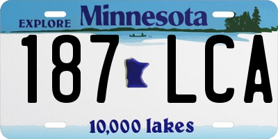 MN license plate 187LCA