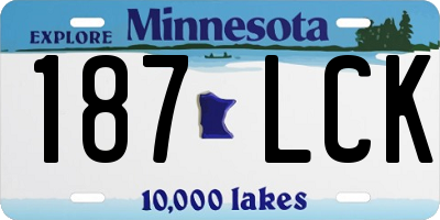 MN license plate 187LCK