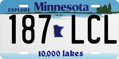 MN license plate 187LCL