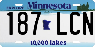 MN license plate 187LCN