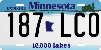 MN license plate 187LCO