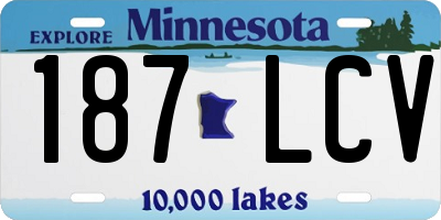 MN license plate 187LCV