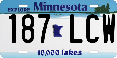 MN license plate 187LCW