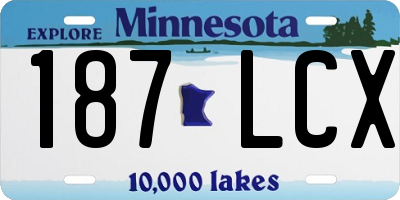 MN license plate 187LCX