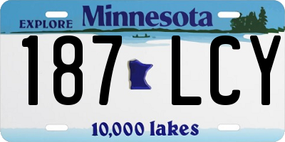 MN license plate 187LCY