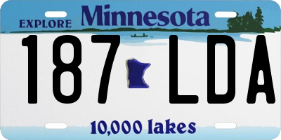 MN license plate 187LDA