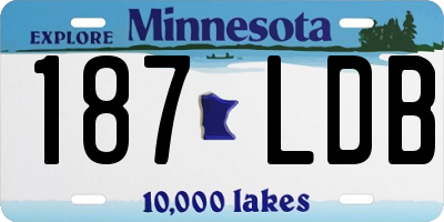 MN license plate 187LDB