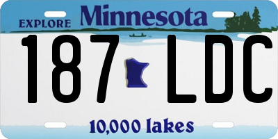 MN license plate 187LDC
