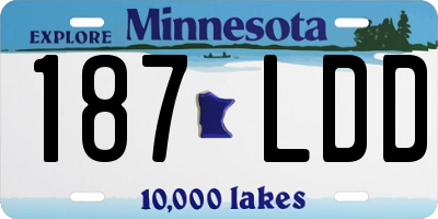 MN license plate 187LDD